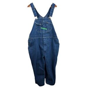 Key Imperial Aristocrat Work Overalls Blue Denim Bib Mens Sz W46 L28 100% Cotton